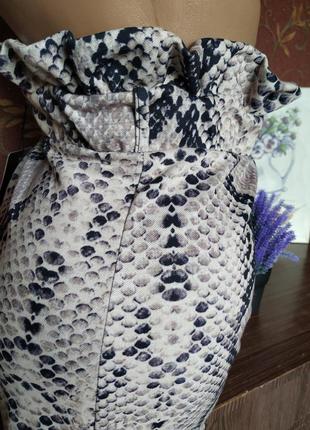 Мини юбка с змеиным принтом (без пояска) от prettylittlething7 фото