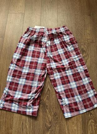 Шорты трикотажные в клетку бриджи мужские хлопок