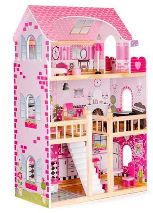 Ляльковий будиночок ecotoys hm006391 малинова резиденція з led