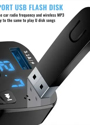 Блютуз bluetooth для автомобіля fm-трансмітер модулятор заряджання 2 usb 4