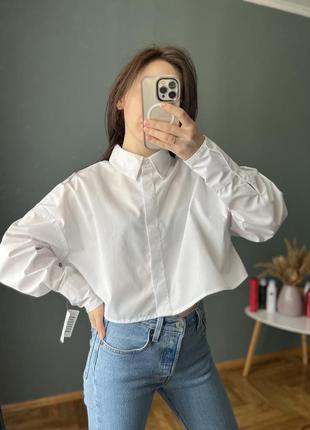 Белая укороченная рубашка рубашка asos