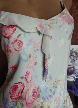 Блакитна асиметрична сукня з квітковим принтом від bhs2 фото