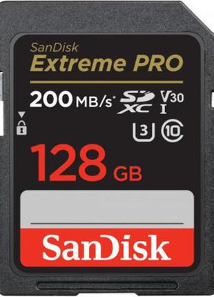 Карта памяти sandisk 128gb sd class 10 uhs-i u3 v30 extreme (sdsdxxd-128g-gn4in)