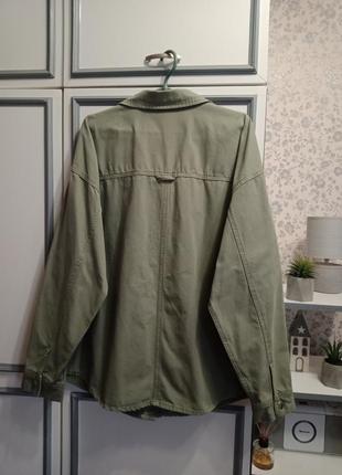 Джинсовая рубашка, куртка,большой размер,хаки.8 фото