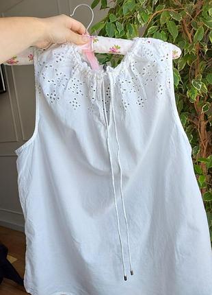 Бавовняна блуза класична хлопковая блуза блузка классическая з прошвою