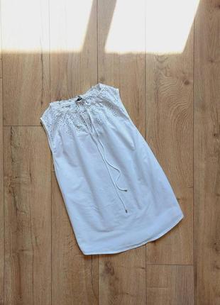 Бавовняна блуза класична хлопковая блуза блузка классическая з прошвою