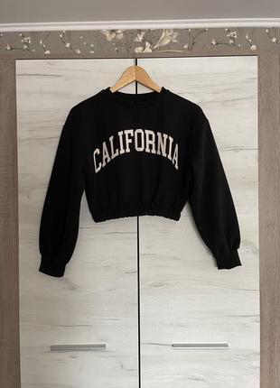 Свитшот кофта худи черный california pull &amp; bear