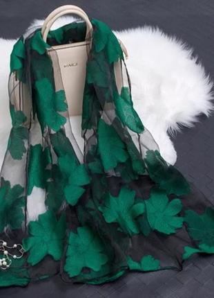 Жіночий шарфик зелений - розмір 180*68см, поліестер