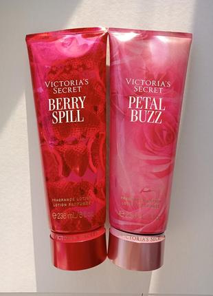 Victoria's secret petal buzz + berry spill набір з двох лосьйонів fuchsia fantasy limited edition