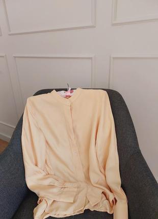 Блузка zara сорочка з круглим коміром блуза рубашка с круглым воротником3 фото