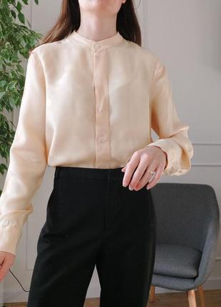 Блузка zara сорочка з круглим коміром блуза рубашка с круглым воротником5 фото