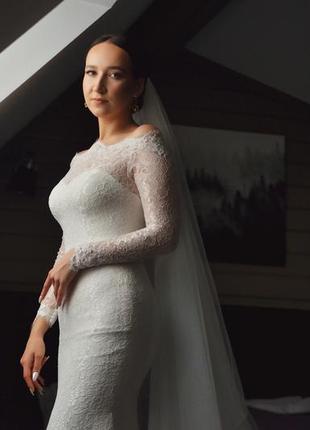 Весільна сукня 44р рибка з причепною спідницею 10000 + торг3 фото