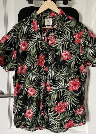 Рубашка рубашка тенниска гавайка cedarwood state цветы1 фото
