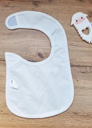 Детский нагрудник слюнявчик непромокаемый хлопковый синий