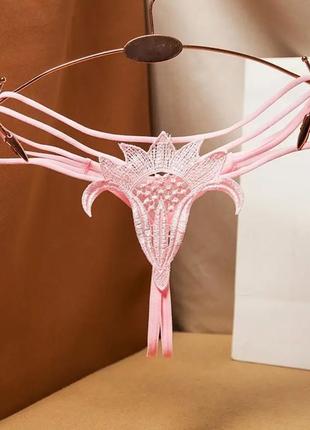 Трусики з розрізом жіночі еротичні 44 рожевий