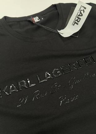 Жіноча футболка karl lagerfeld весна літо чорна2 фото
