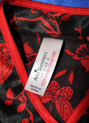 Коротке сексуальне эротическое платье платя міні квітами чорна червона туніка сукня пеньюар нігліже5 фото