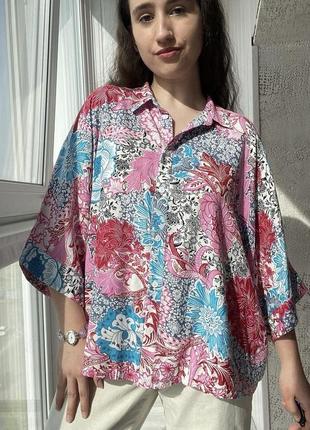 Asos яркая рубашка оверсайз абстракция
