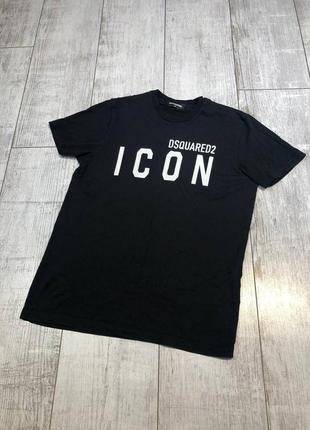 Черная футболка dsquared2 icon