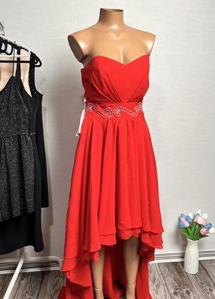 Новое красное вечернее платье
