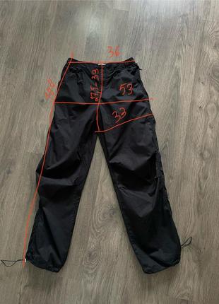 Широкі штани спортивні парашути джогери плащівка чорні