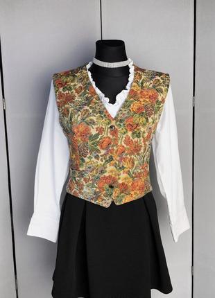 Гобеленовый винтаж ретро гобеленовая рубашка пиджак женский женская топ стиль женские жакет2 фото