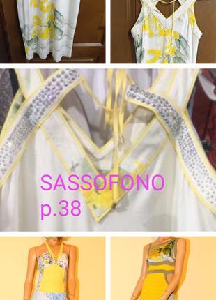 Нарядное вечернее платье со стразами sassofono p.38, p.s-l, p.44-48 пог 46-54 см ***