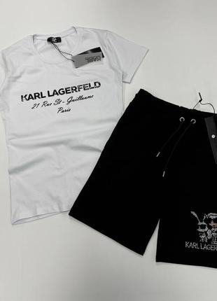 Жіночий літній костюм karl lagerfeld футболка шорти