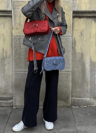 Багет, сумка багет, джинсова сумка, сумка на плече, стильна сумка3 фото