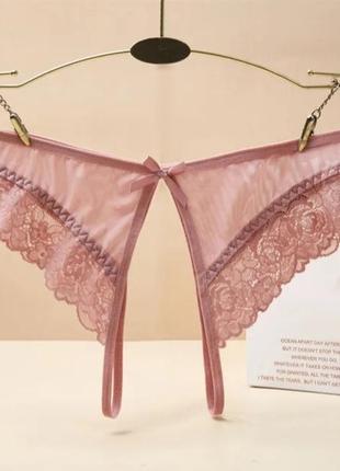 Жіночі трусики з розрізом еротичні 42 рожевий