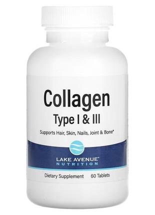 Lake avenue nutrition, гідролізований колаген типів i та iii, 3000 мг, 60 таблеток (1000 мг в 1 табл