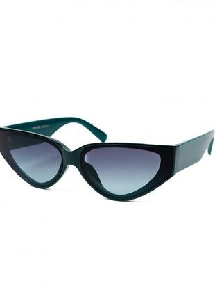 Чорно-бірюзові вузькі сонцезахисні окуляри