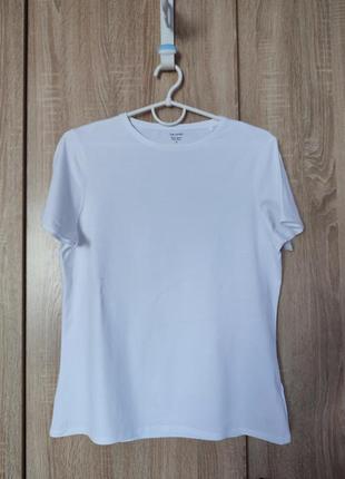 Базовая хлопковая белая футболка размер 48-50-52