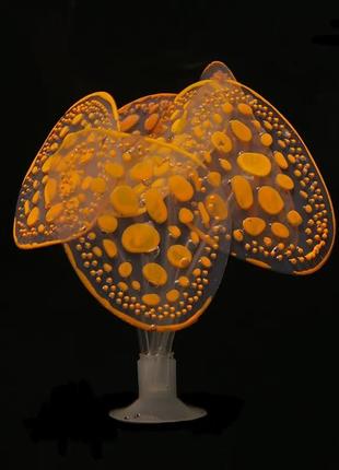 Декор в аквариум грибы 10 см оранжевый