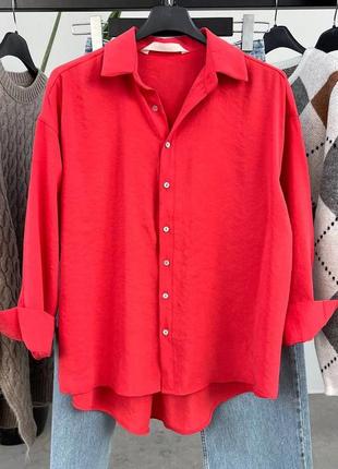 Базовая женская рубашка красный