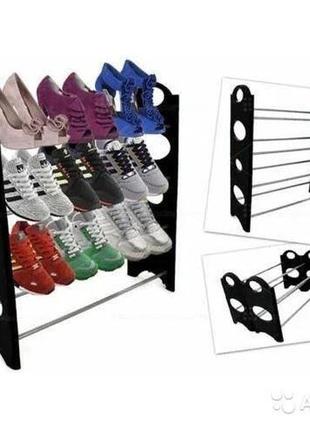 Полка для обуви stackable shoe rack на 12 пар