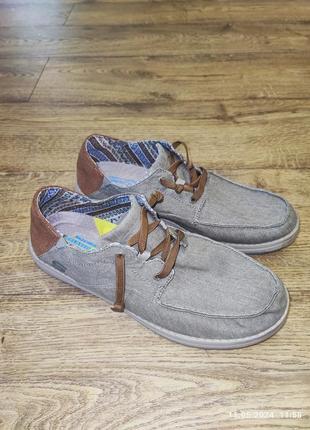 Skechers relaxed fit: melson - planon taupe canvasмокасини кросівки 45 розмір