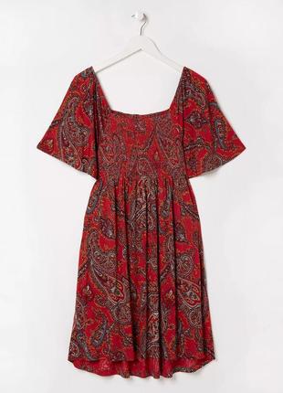 Плаття червоне з актуальним принтом пейслі fat face червона сукня індійський турецький огірок бута