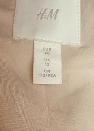 Ніжний двобортний нюдовий пудровий рожевий піджак h&m 5