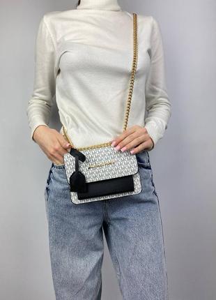 Сумка женская в стиле michael kors mini white black