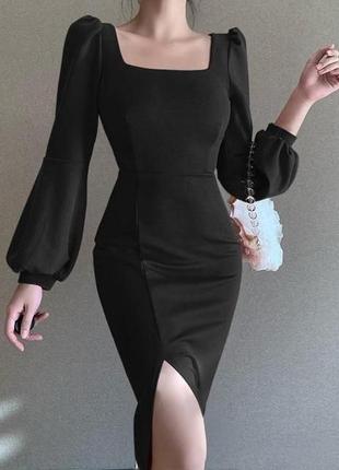 Силуэтное платье футляр черный