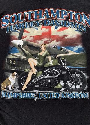 Мужская хлопковая футболка с принтом harley davidson southampton 20168 фото