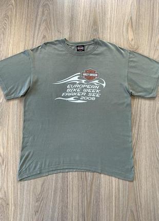 Мужская винтажная хлопковая футболка с принтом harley davidson european bike week 2008