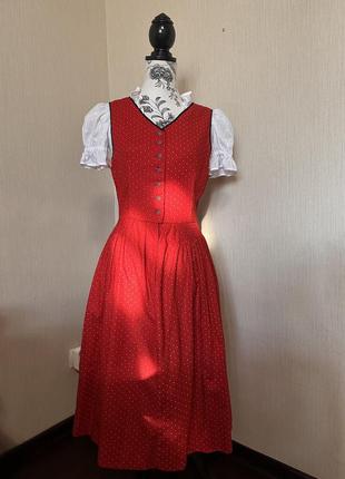 Червона вінтажна сукня сарафан австрійська4 фото