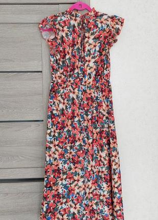 Чайное платье миди в цветочный принт shein (размер 40-42)3 фото