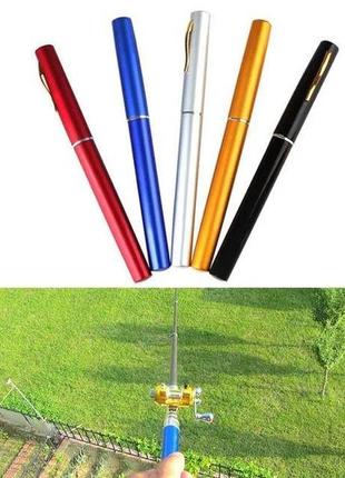 Карманная мини портативная удочка pocket pen fishing rod с катушкой