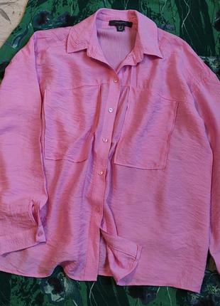 Рожева жіноча сорочка оверсайз3 фото