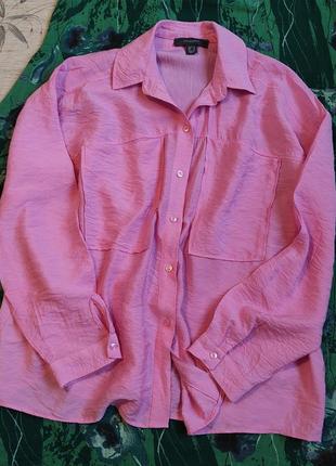 Рожева жіноча сорочка оверсайз2 фото