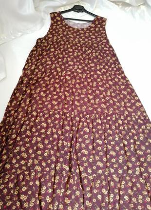 Сукня сарафан з натуральної тканини штапель квітковий принт розмір єдиний, за рахунок фасоном підход2 фото