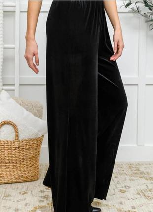 Велюровые брюки wide-leg